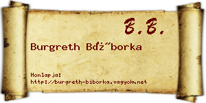 Burgreth Bíborka névjegykártya